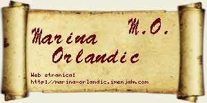 Marina Orlandić vizit kartica